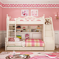 Jane Ou bed children's room 3d model