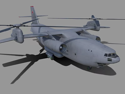 Military Transport Helicopter with Twin Rotors Gray Fuselage 3D Model Detailed Exterior Design 3d model