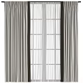 Modern Layered Window Curtains With Sheer Panels And Neutral Fabric Drapes