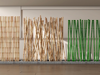 Bamboo Dried Bamboo Pole Green Bamboo Pole 3d model