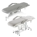Adjustable Medical Examination Tables and Treatment Chairs with Grey Cushions and White Frames