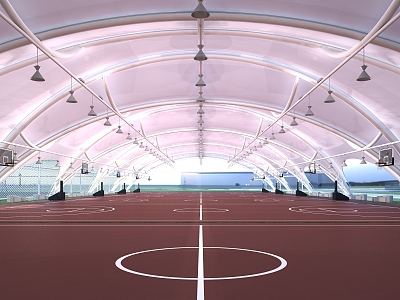 Modern basketball court tensioned film basketball court 3d model