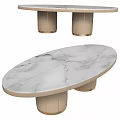 Elegant Modern Functional Table With Oval Marble Tabletop And Golden Metal Legs Design