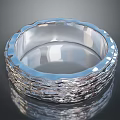 Silver Textured Fashion Ring With Shiny Surface And Modern Design Details