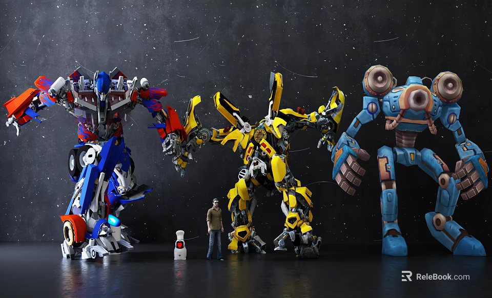 Transformers Robot Action Figures With Human Character And Colorful Detailed Designs 3d model 