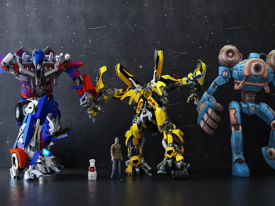 Transformers Robot Action Figures With Human Character And Colorful Detailed Designs 3d model