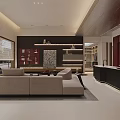 Modern Living Room Interior Design With Light Colored Sofa Round Coffee Table And Recessed Lighting