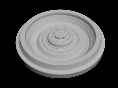 White Decorative Disc With Multiple Concentric Circular Layers And Smooth Surface 3d model