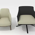 Beige And Black Single Sofa Accent Chair With Modern Stylish Design