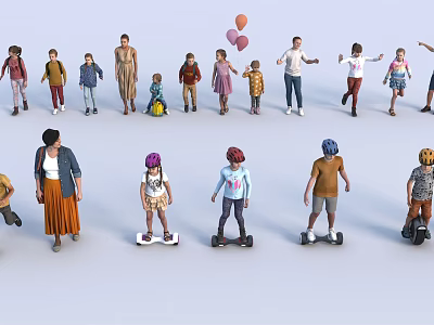 Modern multiplayer child 3d model