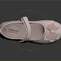 Girls' Pink Leather Flat Shoes with Butterfly Decoration for Daily Use