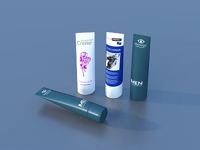 Assorted Skincare Products Including Cream Tubes And Men Cosmetic Containers 3d model