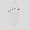 Hanging White Fabric Banner With Wooden Frame And Rope Support