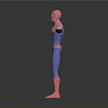 Man in SpiderMan Costume with Arms Outstretched Standing Against Gray Background