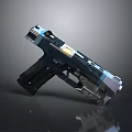 Modern Sci Fi Handgun Weapon With Metallic Surface And Futuristic Details 3d model