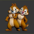 Cheerful Orange Cartoon Squirrel Characters Standing Together With White Bellies And Red Noses