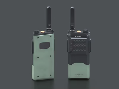 Dual Two Way Radios with Antenna and Button Design for Communication Use 3d model
