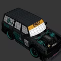 Black Retro Racing Car with Destroyer Rubber Number 21 on Yellow Background