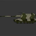 Military Camouflage Armored Tank With Long Cannon And Tracks Design