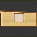 Compact Wooden Shed With Brown Roof Double Doors And Side Windows
