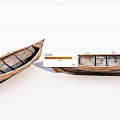 Two Weathered Wooden Boats With Classic Hull Structure And Natural Wood Planks
