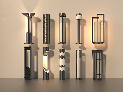 Modern Outdoor Lights With Contemporary Design And Various Stylish Shapes 3d model