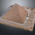 Ancient Pyramid Stone Architecture With Square Base Layered Structure And Surrounding Layout 3d model