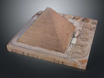 Ancient Pyramid Stone Architecture With Square Base Layered Structure And Surrounding Layout 3d model