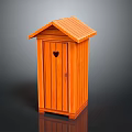 Indoor Wooden Small House Shaped Decorative Cabinet With Heart Door Detail