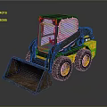 Skid Steer Loader Functional Vehicle With Yellow Black Body Bucket And Tires