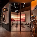 Modern Gym Interior With Various Fitness Equipment And Creative Lighting