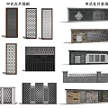 Chinese Style Tile Patterns Partitions And Decorations For Interior Design 3d model