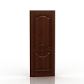 European-style solid wood door 3d model