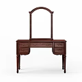 Classic Wooden Vanity Table with Arched Mirror and Storage Drawers for Bedroom Decor