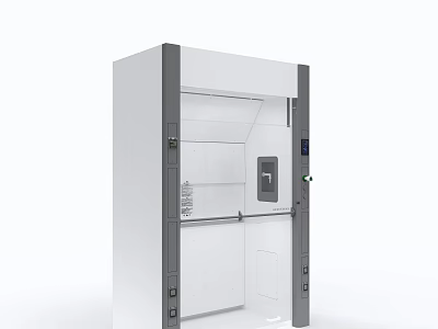 Modern Storage Cabinet With White And Gray Design Featuring Door And Digital Control Panel 3d model