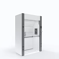 Modern Storage Cabinet With White And Gray Design Featuring Door And Digital Control Panel