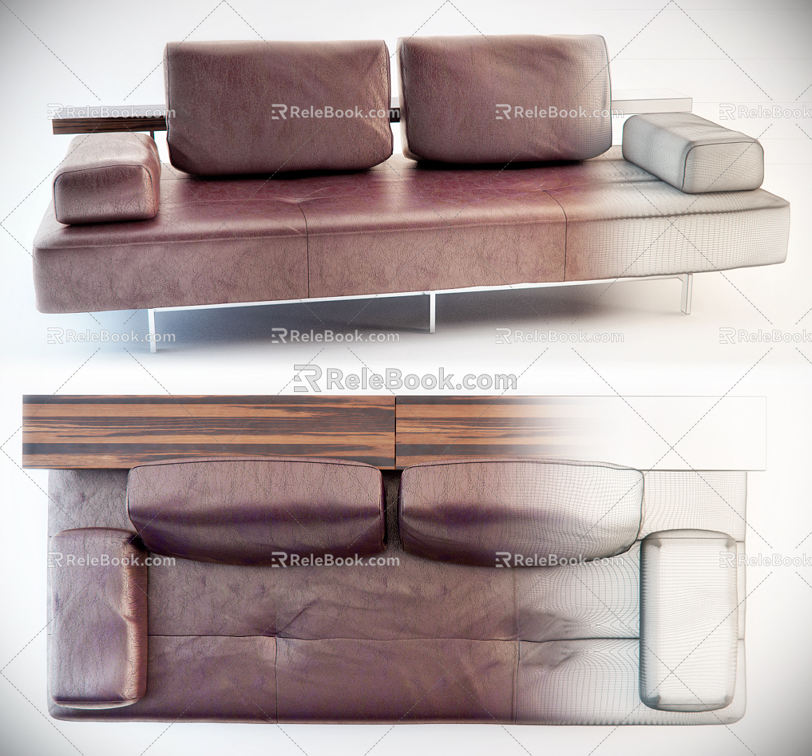 Modern Multiplayer Sofa Multiplayer Leather Sofa 3d model