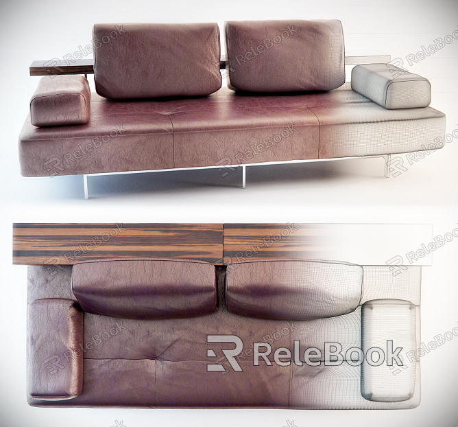 Modern Multiplayer Sofa Multiplayer Leather Sofa model