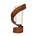 Elegant Modern Wooden Spiral Table Lamp With Textured White Lampshade And Metal Base
