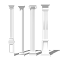 European Roman Column Component Column 3d model