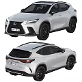 White Lexus SUV Exterior Design With Black Wheels Front And Rear Views