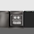 Modern Stainless Steel Dishwashers For Kitchen With Open Door And Interior Design
