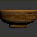Handcrafted Brown Ceramic Bowl with Textured Surface for Daily Living Use
