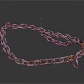 Colorful Metal Chain With Multicolored Links Shiny Surface And Decorative Design