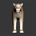 3D Saber Toothed Tiger Model with Tan Spotted Fur Long Tusks and Standing Pose
