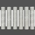 Hollow Cylinder Transparent Column Luminous Stainless Steel Column Science and Technology Decorative Column Gradient Perforated Column 3d model