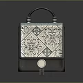 Stylish Top Handle Handbag With Intricate Floral Embossed Pattern And Metallic Hardware Details