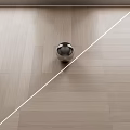 Light Toned Wooden Flooring With Smooth Surface And Metallic Decorative Sphere