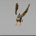 Fantasy Mythical Harpy Creature With Eagle Head Brown Feathers Human Torso Sharp Claws Outstretched Wings