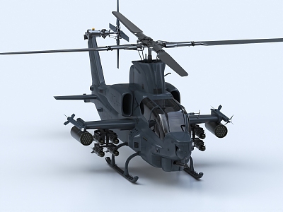 helicopter gunship military helicopter 3d model